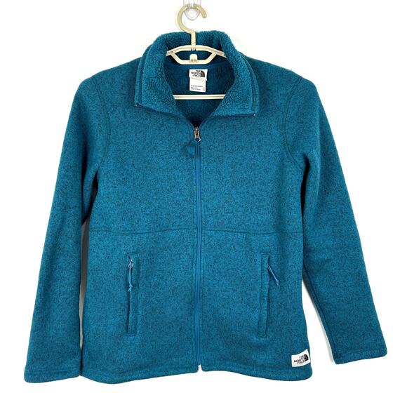 The North Face Blue Full Zip Sweater Fleece Jacket Women Medium - Picture 1 of 8